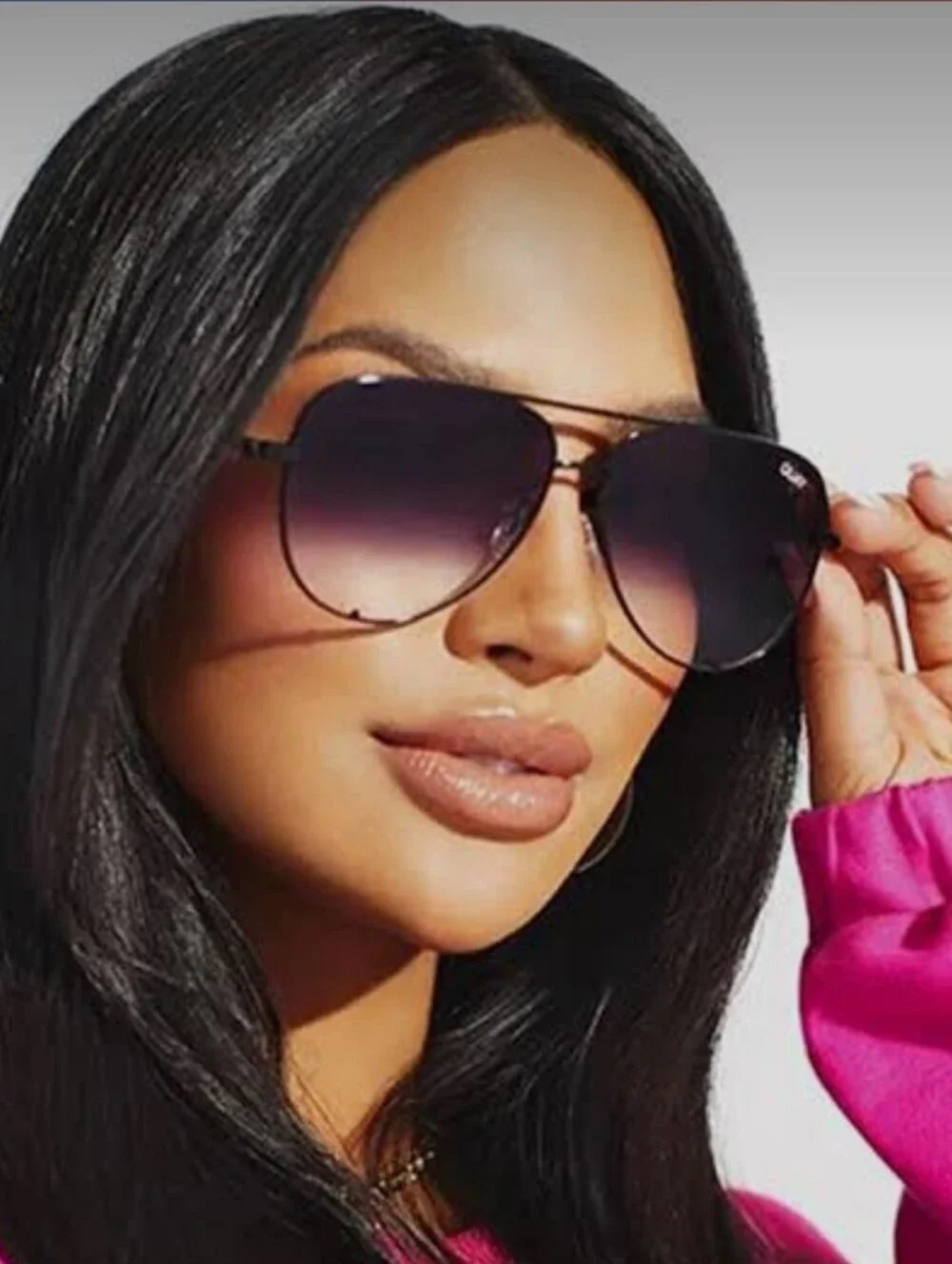Quay Australia  High Key Aviator Polarized Sunglasses for Women